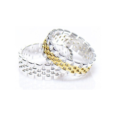 Rolex schakel ring zilver goud | Rolex ring jewelry | Rolex jewel