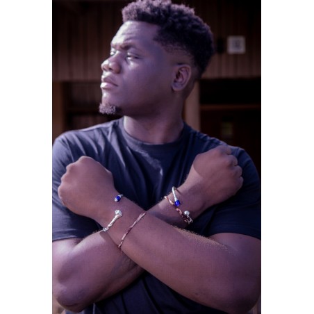 Surinaamse boei armband vuist | Surinaamse heren boei | Boei zilver Suriname