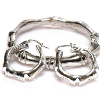 Bamboe sieradenset Suriname | Surinaamse bamboe oorbellen | Surinaamse bamboe armband