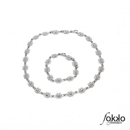 Zilveren mattenklopper armband Swarovski