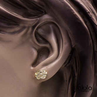 Vergulde mattenklopper oorbellen | Surinaamse mattenklopper oorbellen 2