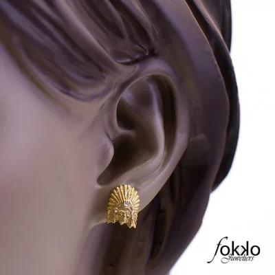 Gouden indiaan oorbellen | Surinaamse gouden sieraden