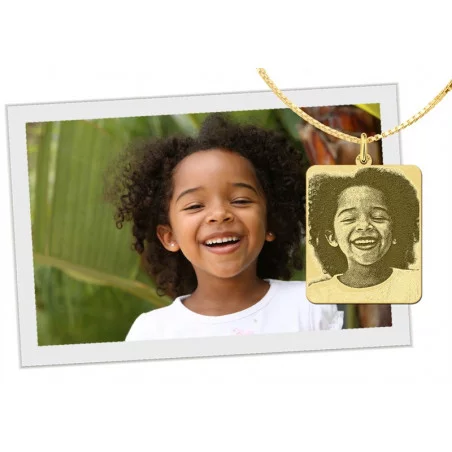 Exclusieve gouden foto hanger | Gouden hanger van kind