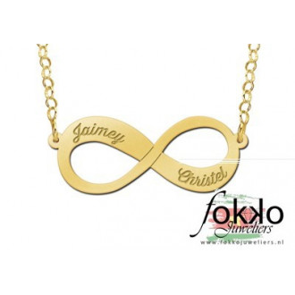 Gouden infinity ketting | Gouden naamketting 2