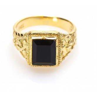 Surinaamse ring zwarte steen | Surinaamse sieraden