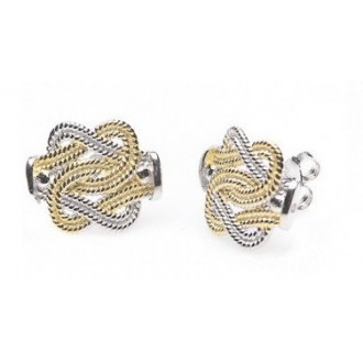 Surinaamse mattenklopper oorbellen zilver met goud van Fokko Design