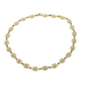 Gouden mattenklopper ketting Swarovski