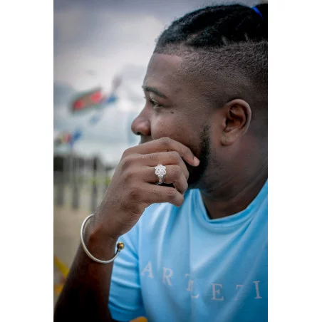 Surinaamse mattenklopper ring Swarovski | Surinaamse ring mattenklopper zilver